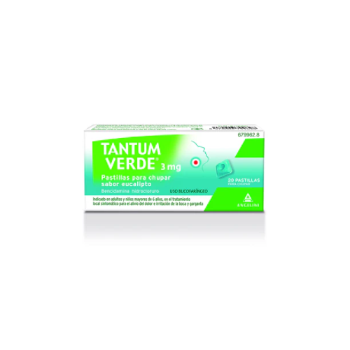 TANTUM VERDE 3 MG 20 PASTILLAS PARA CHUPAR EUCALIPTO