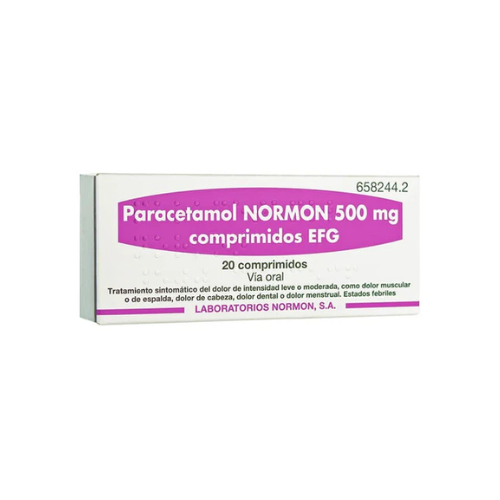 PARACETAMOL NORMON EFG 500 MG 20 COMPRIMIDOS