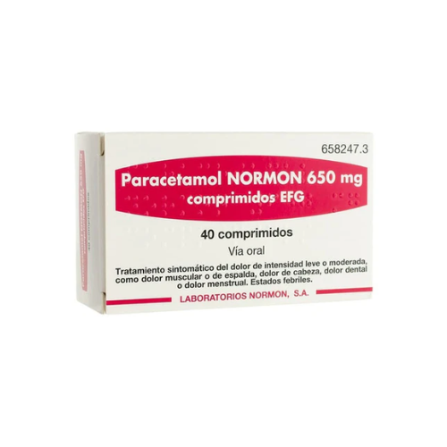 PARACETAMOL NORMON EFG 650 MG 40 COMPRIMIDOS