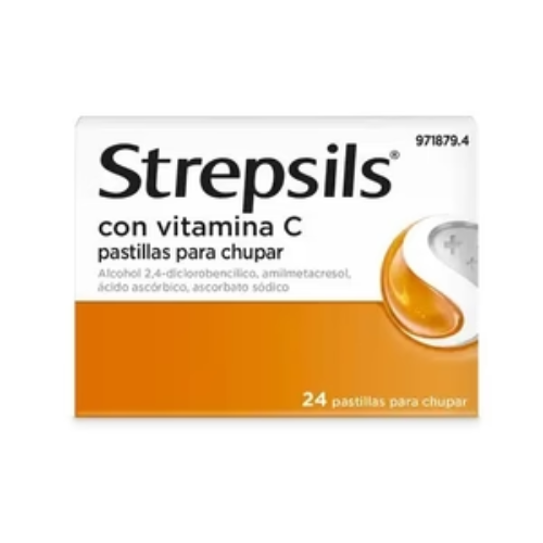 STREPSILS CON VITAMINA C 24 PASTILLAS PARA CHUPAR